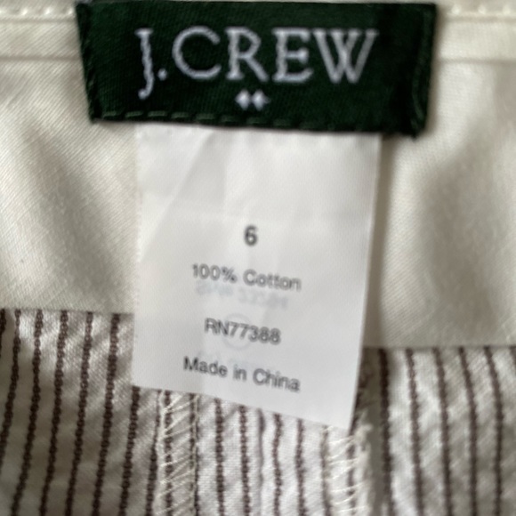 J. Crew mini skirt-brown/white seersucker-16” long, size 6. - Picture 5 of 6